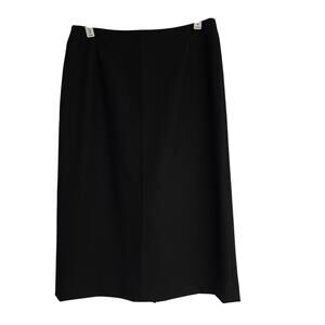 Vintage Women's Eddie Bauer Black Wool Blend Midi Length Pencil Skirt | Size 8P